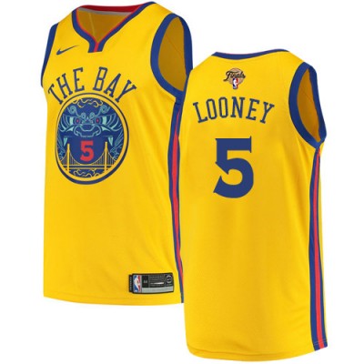 Nike Golden State Warriors #5 Kevon Looney Gold Youth 2022 NBA Finals Swingman City Edition Jersey
